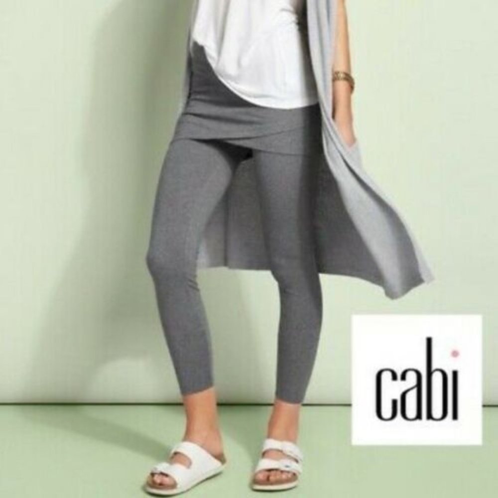 CAbi Women's Size Small Grey M'Leggings Stone Gray Skirted Leggings #3856